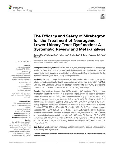 Efficacy and safety of mirabegron for treatment of neurogenic.